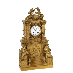 Standuhr aus Vergoldeter Bronze, Frankreich, Mitte 19. Jh.