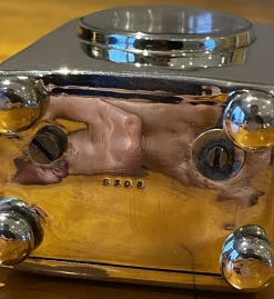 Sterling Silber & Emaille Miniatur Wagen Uhr von Archibald Knox für Liberty, 1911