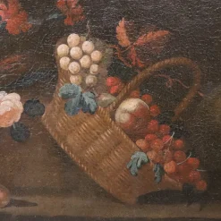 Stillleben mit Blumen und Früchten, 1700er, Öl auf Leinwand