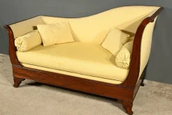 1st Part Restoration Daybed aus Mahagoni mit Rückenlehne, 19. Jh.