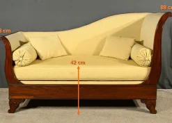 1st Part Restoration Daybed aus Mahagoni mit Rückenlehne, 19. Jh.