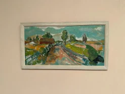 Sture Haglundh, Landschaft, 1950er, Ölgemälde auf Holz, gerahmt