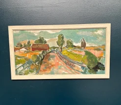 Sture Haglundh, Landschaft, 1950er, Ölgemälde auf Holz, gerahmt