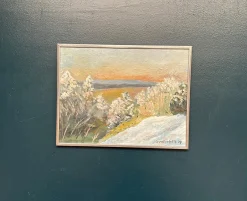 Sune Randolfs, Winter Landscape, 1960er, Öl auf Holz, gerahmt