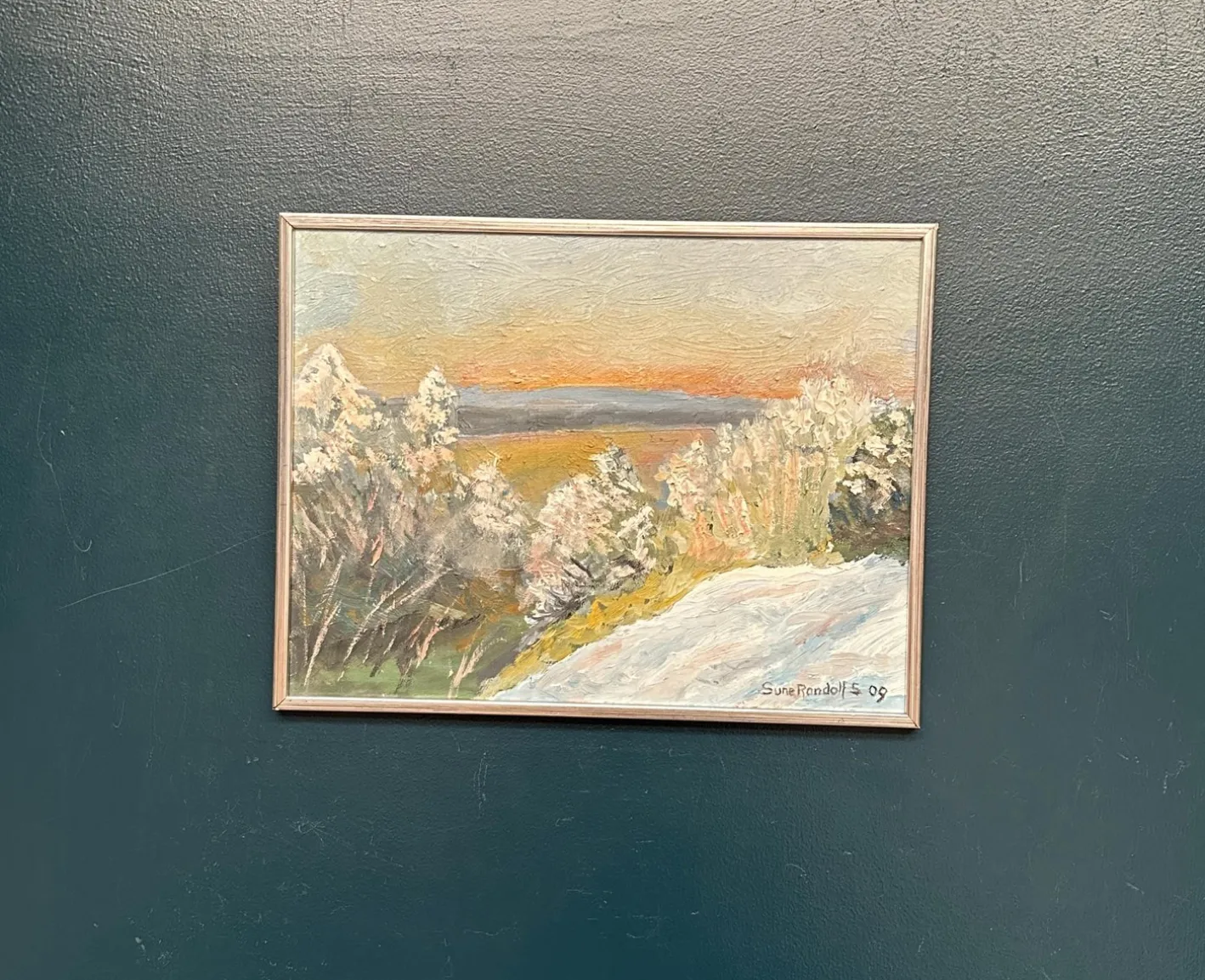 Sune Randolfs, Winter Landscape, 1960er, Öl auf Holz, gerahmt