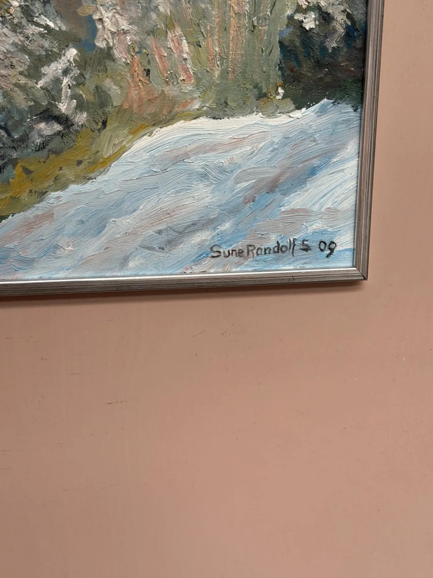 Sune Randolfs, Winter Landscape, 1960er, Öl auf Holz, gerahmt