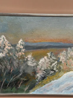 Sune Randolfs, Winter Landscape, 1960er, Öl auf Holz, gerahmt