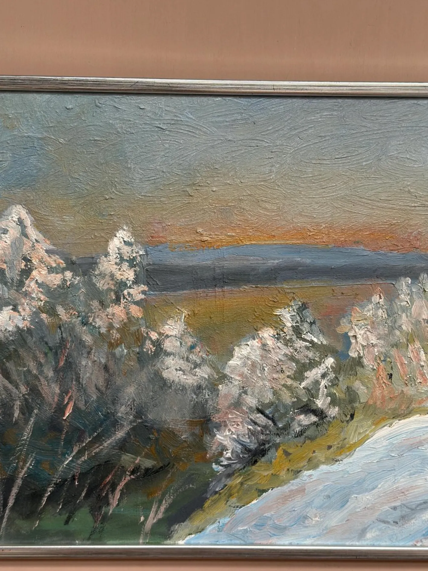 Sune Randolfs, Winter Landscape, 1960er, Öl auf Holz, gerahmt