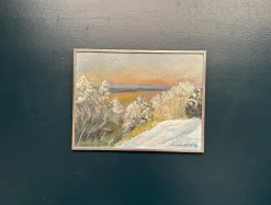 Sune Randolfs, Winter Landscape, 1960er, Öl auf Holz, gerahmt