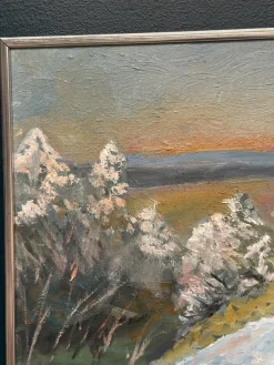 Sune Randolfs, Winter Landscape, 1960er, Öl auf Holz, gerahmt