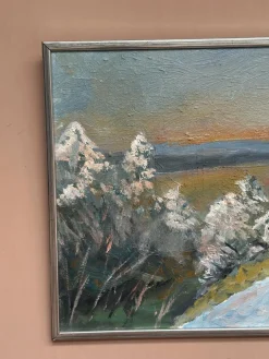 Sune Randolfs, Winter Landscape, 1960er, Öl auf Holz, gerahmt