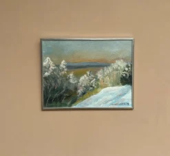 Sune Randolfs, Winter Landscape, 1960er, Öl auf Holz, gerahmt