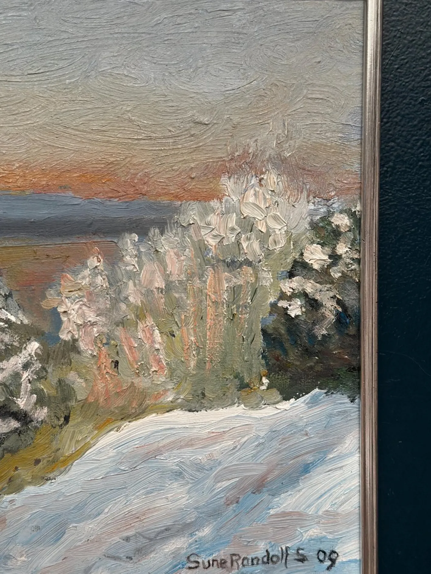 Sune Randolfs, Winter Landscape, 1960er, Öl auf Holz, gerahmt