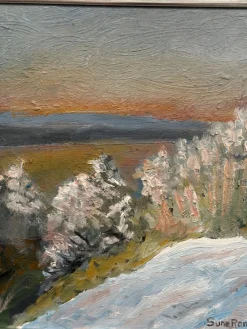 Sune Randolfs, Winter Landscape, 1960er, Öl auf Holz, gerahmt