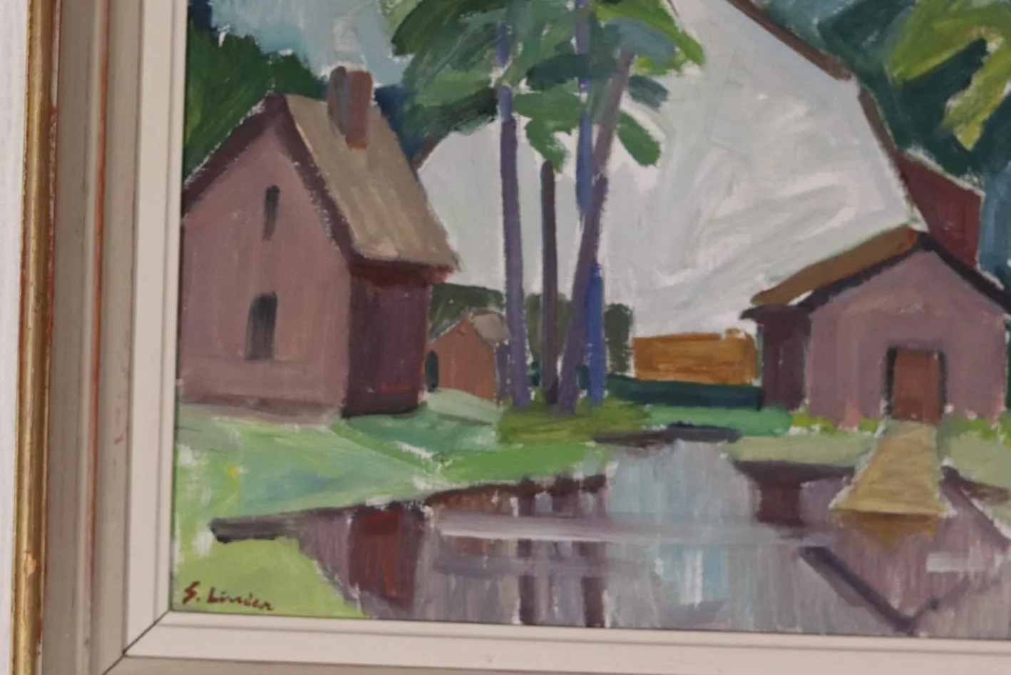 Sven Linder, Uppsala, 1960er, Öl auf Leinwand, Gerahmt