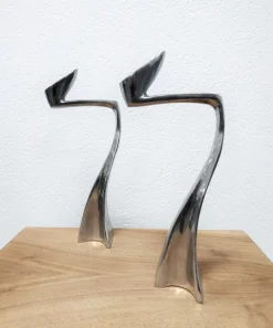 Swan Kerzenhalter aus Aluminium von Matthew Hilton für SCP England, 1987, 2er Set