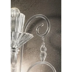 Szenographische venezianische Rigadin Wandleuchte aus transparentem Muranoglas von Simoeng für Simoeng