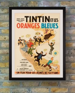 "Tintin et les Oranges Bleues" Original Vintage Filmposter, Französisch, 1964