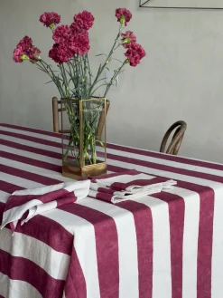 Tischdecke aus Leinen mit Cabana Streifenmuster von Once Milano