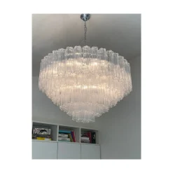 Transparenter Tronchi Murano Glas Kronleuchter im Venini Stil von Simoeng