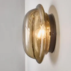 Tschechische Bullicante Rauchglas Deckenlampe, 1970er