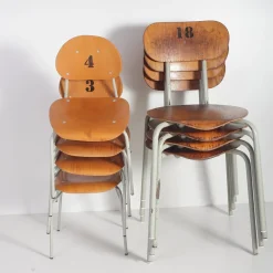 Tschechoslowakische Mid-Century Kinder Schulstühle, 4er Set, 1970er