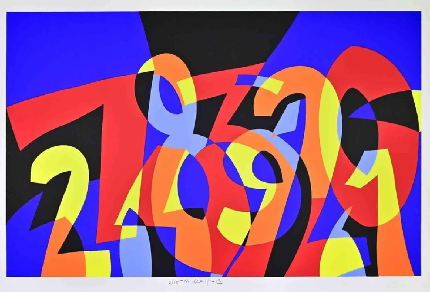 Ugo Nespolo, Abstract Composition, 1990er, Siebdruck