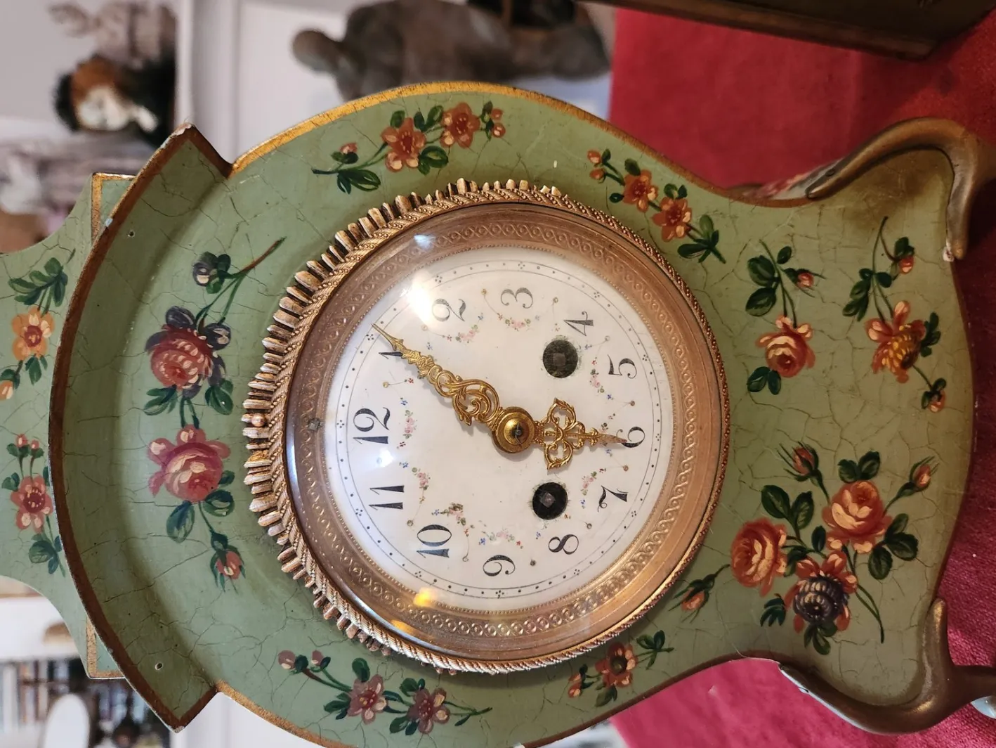 Uhr aus Holz & Bronze, 1950er