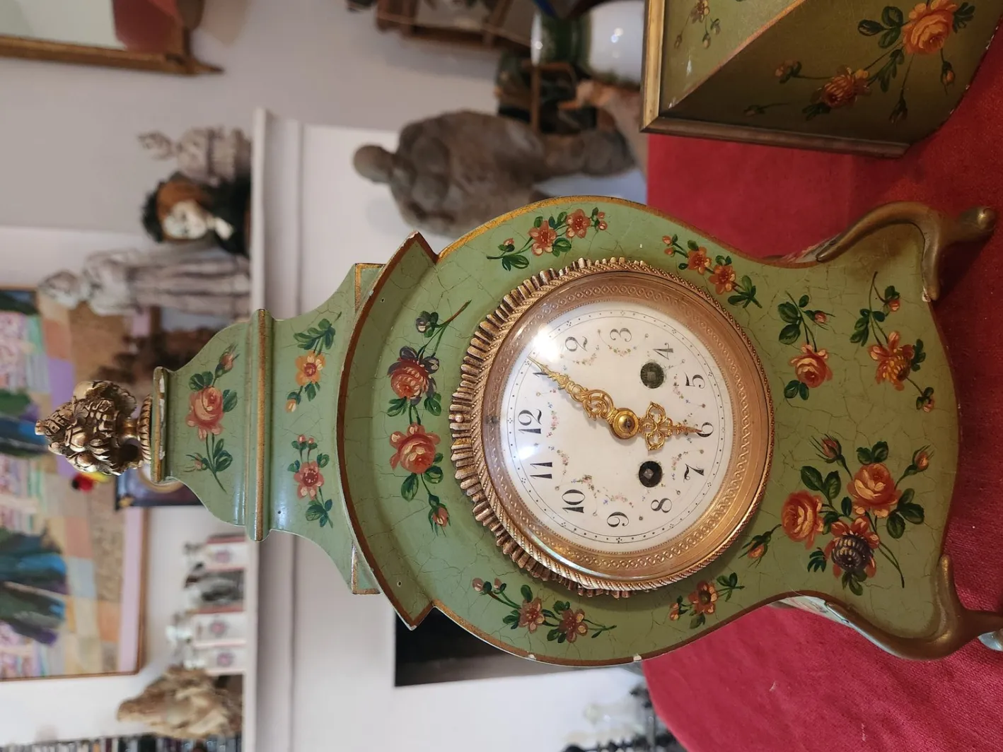 Uhr aus Holz & Bronze, 1950er