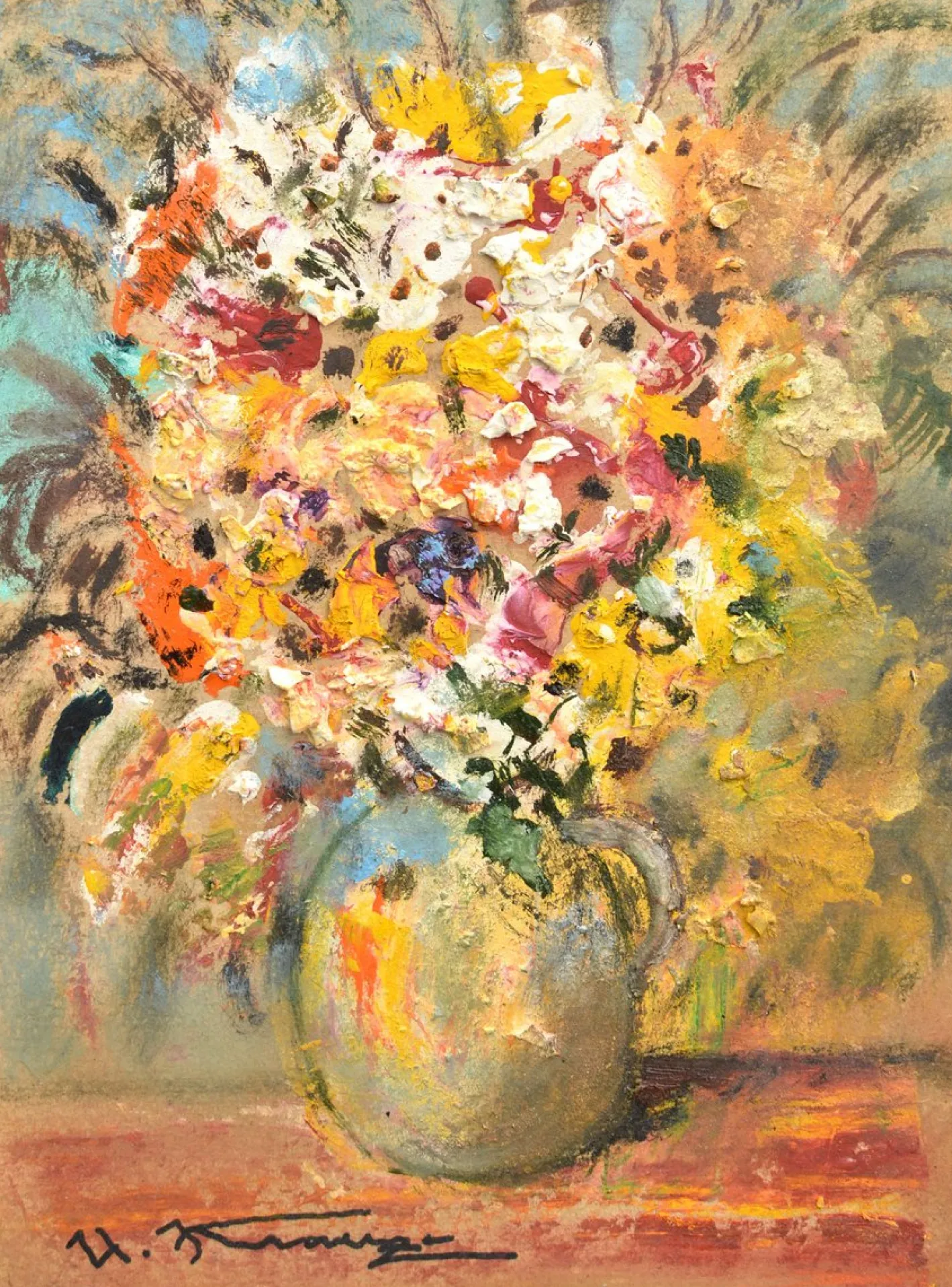 Uldis Krauze, Evening Glow, 2020, Ölgemälde auf Karton