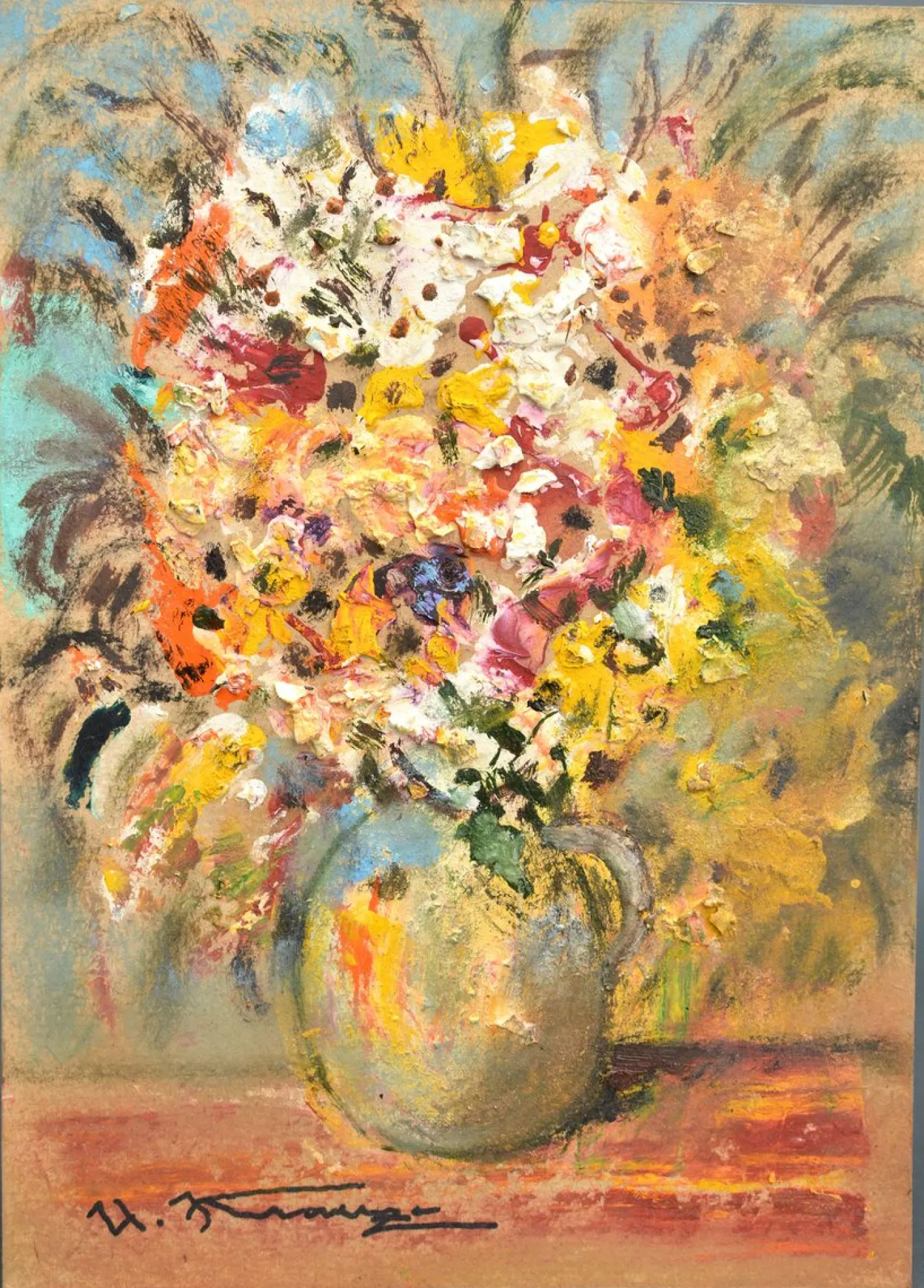 Uldis Krauze, Evening Glow, 2020, Ölgemälde auf Karton