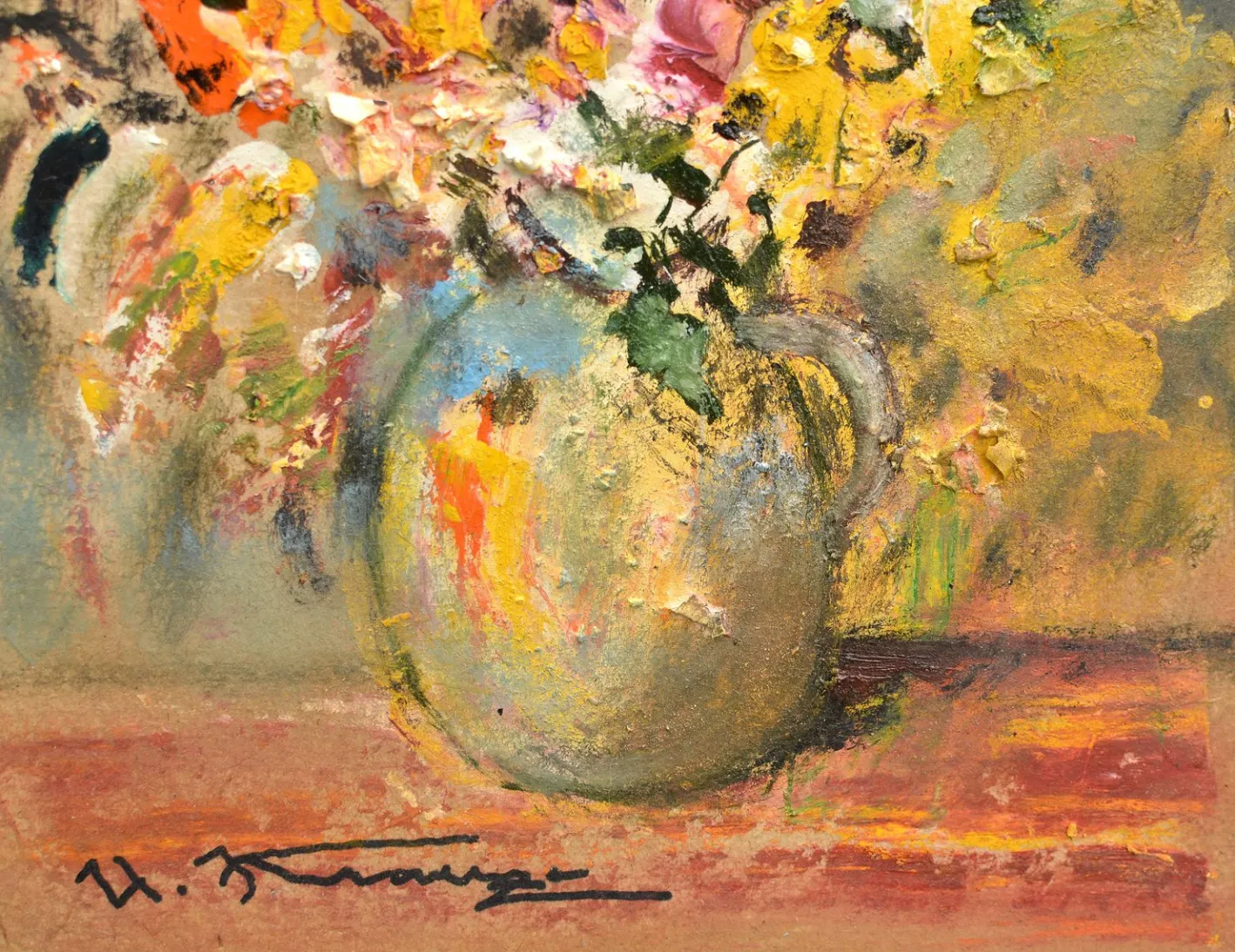 Uldis Krauze, Evening Glow, 2020, Ölgemälde auf Karton
