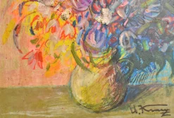 Uldis Krauze, Flowers in a Vase, 2020, Ölgemälde auf Karton