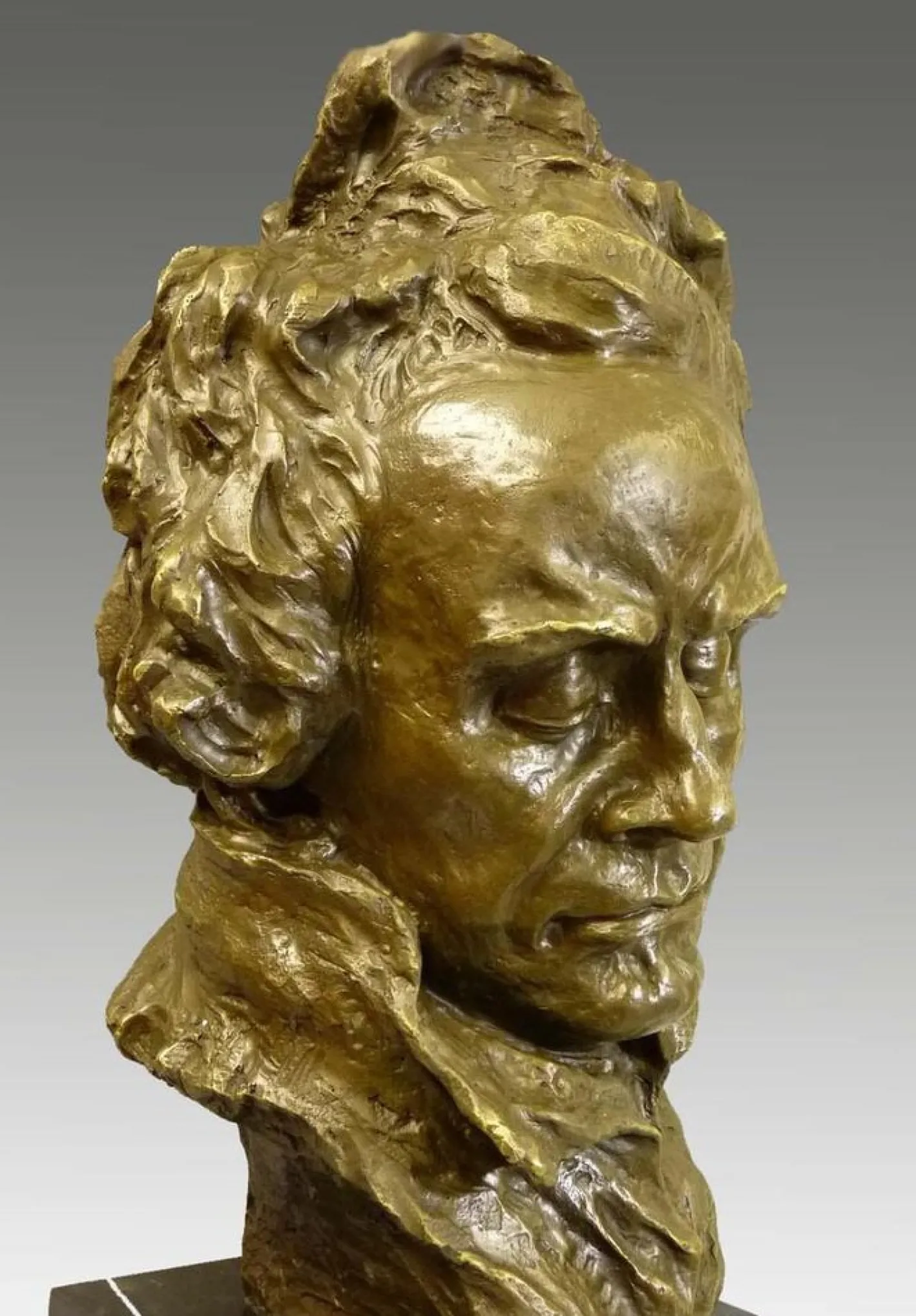 Unbekannt, Beethoven-Büste, Vergoldete Bronze