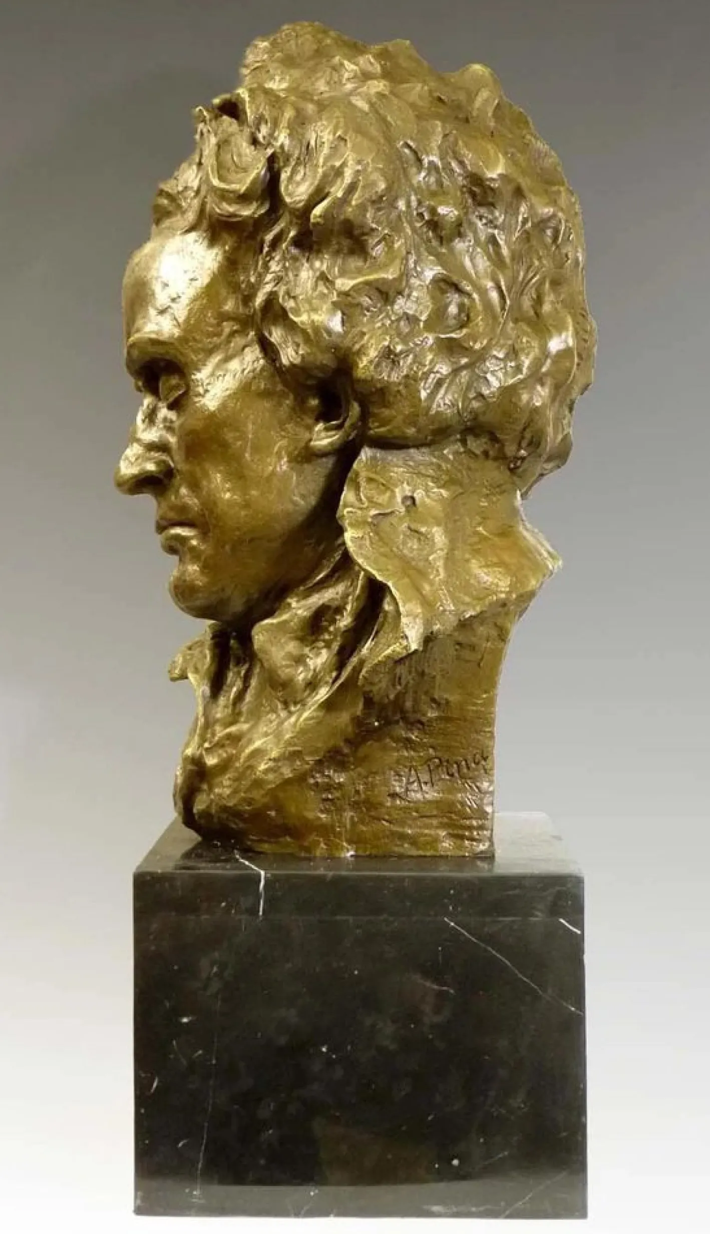 Unbekannt, Beethoven-Büste, Vergoldete Bronze