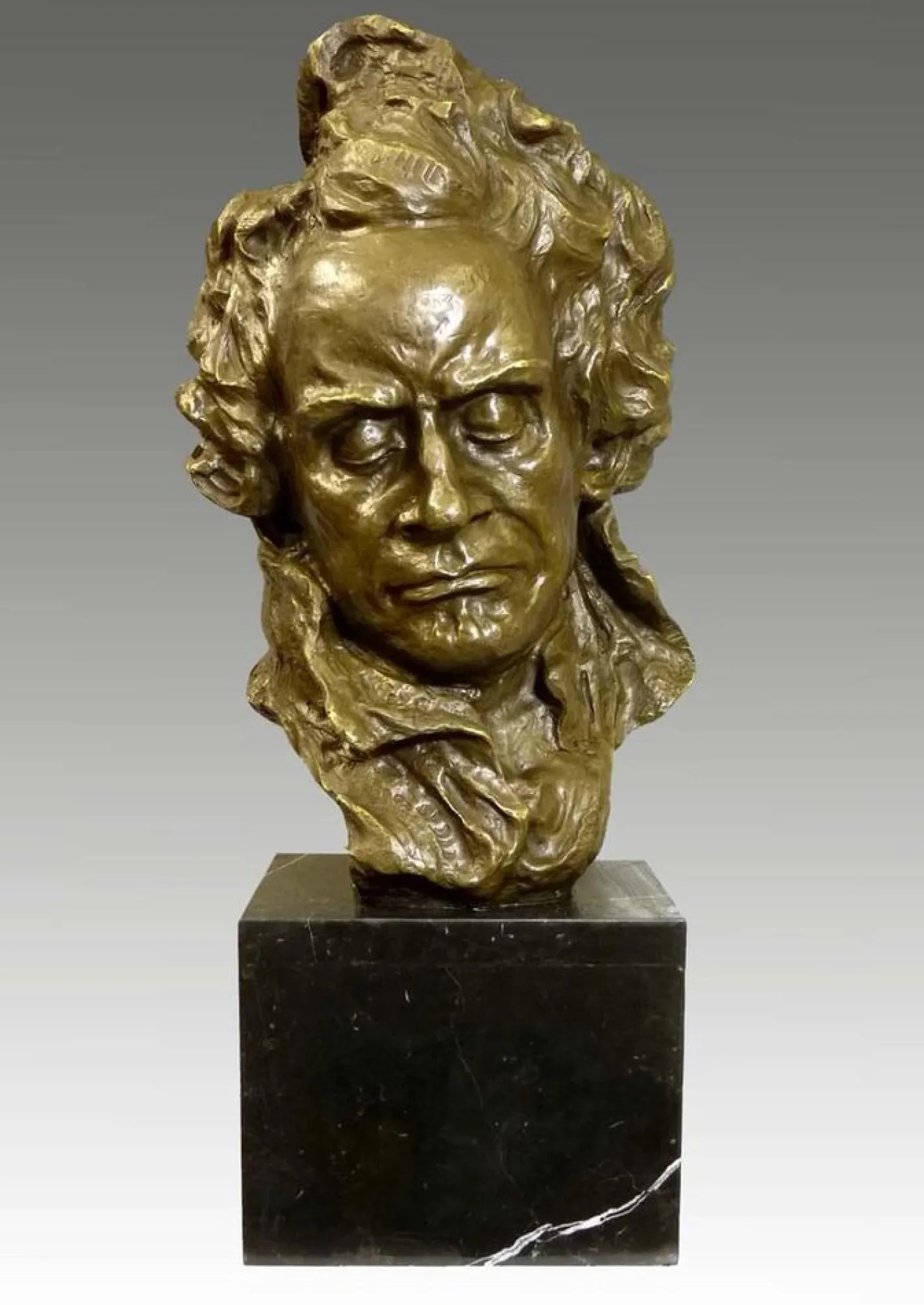 Unbekannt, Beethoven-Büste, Vergoldete Bronze