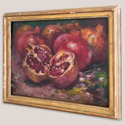 Unknown, Granatapfel Stillleben, 1890er, Öl auf Karton