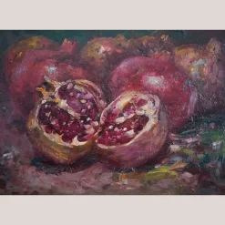 Unknown, Granatapfel Stillleben, 1890er, Öl auf Karton