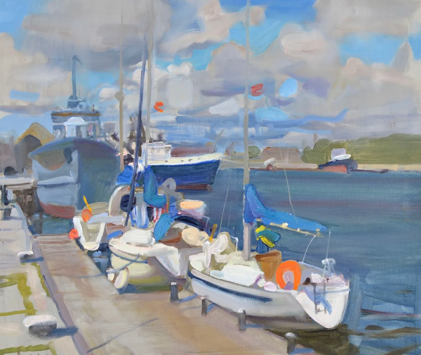 Valery Bayda, Port, 2020, Ölgemälde auf Leinwand