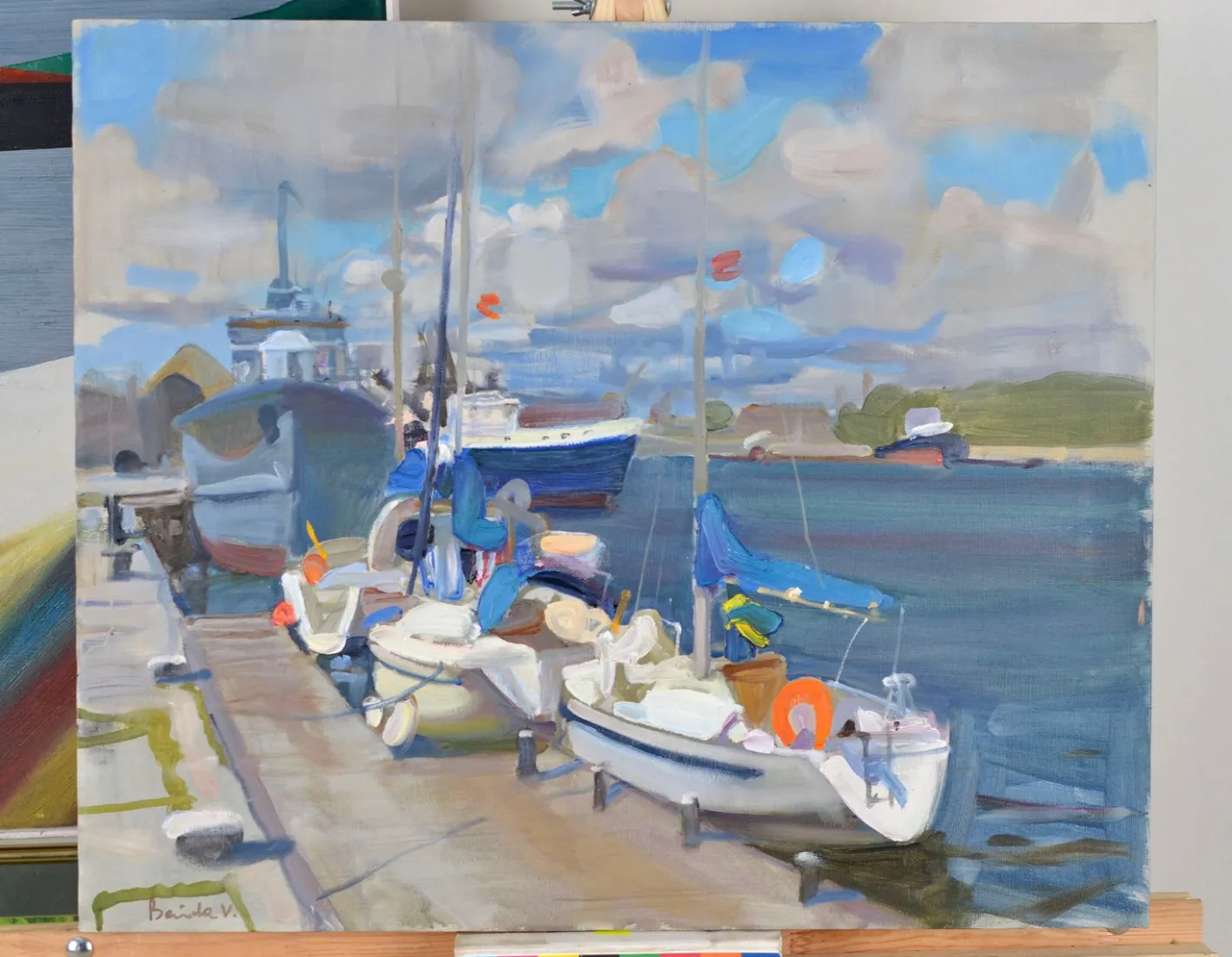 Valery Bayda, Port, 2020, Ölgemälde auf Leinwand
