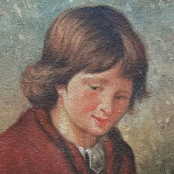 Van Barren, Children and Rabbits, 1871, Öl auf Holz, gerahmt