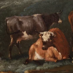 Venezianischer Schulkünstler, Bukolische Landschaft, 1770, Öl auf Leinwand