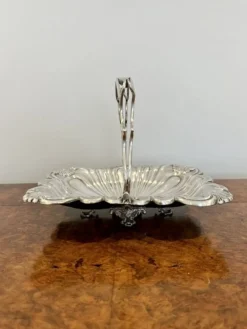 Versilberter Edwardischer Kuchenkorb, 1900er