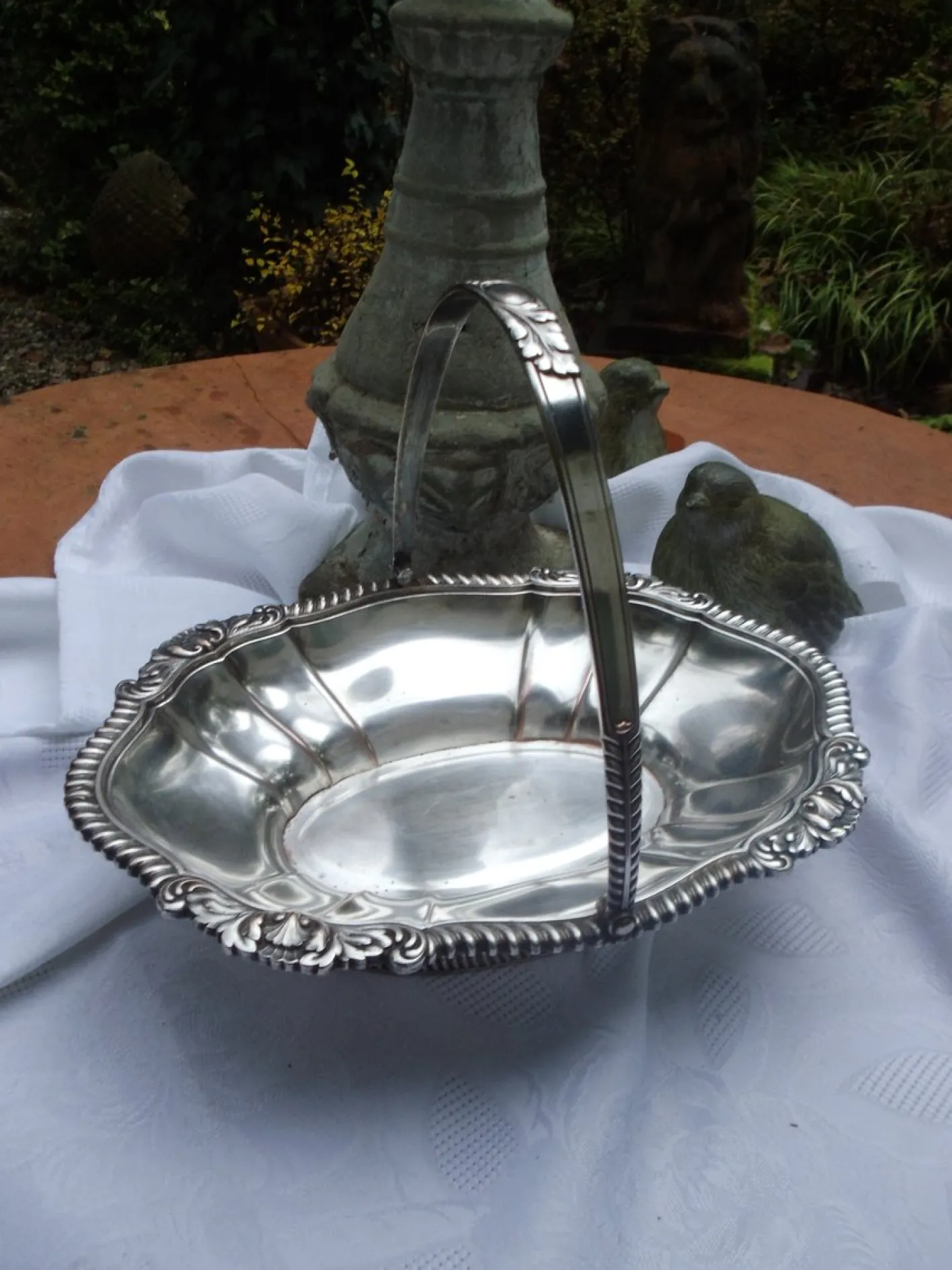 Versilberte Schale mit Henkel von WMF, 1930er