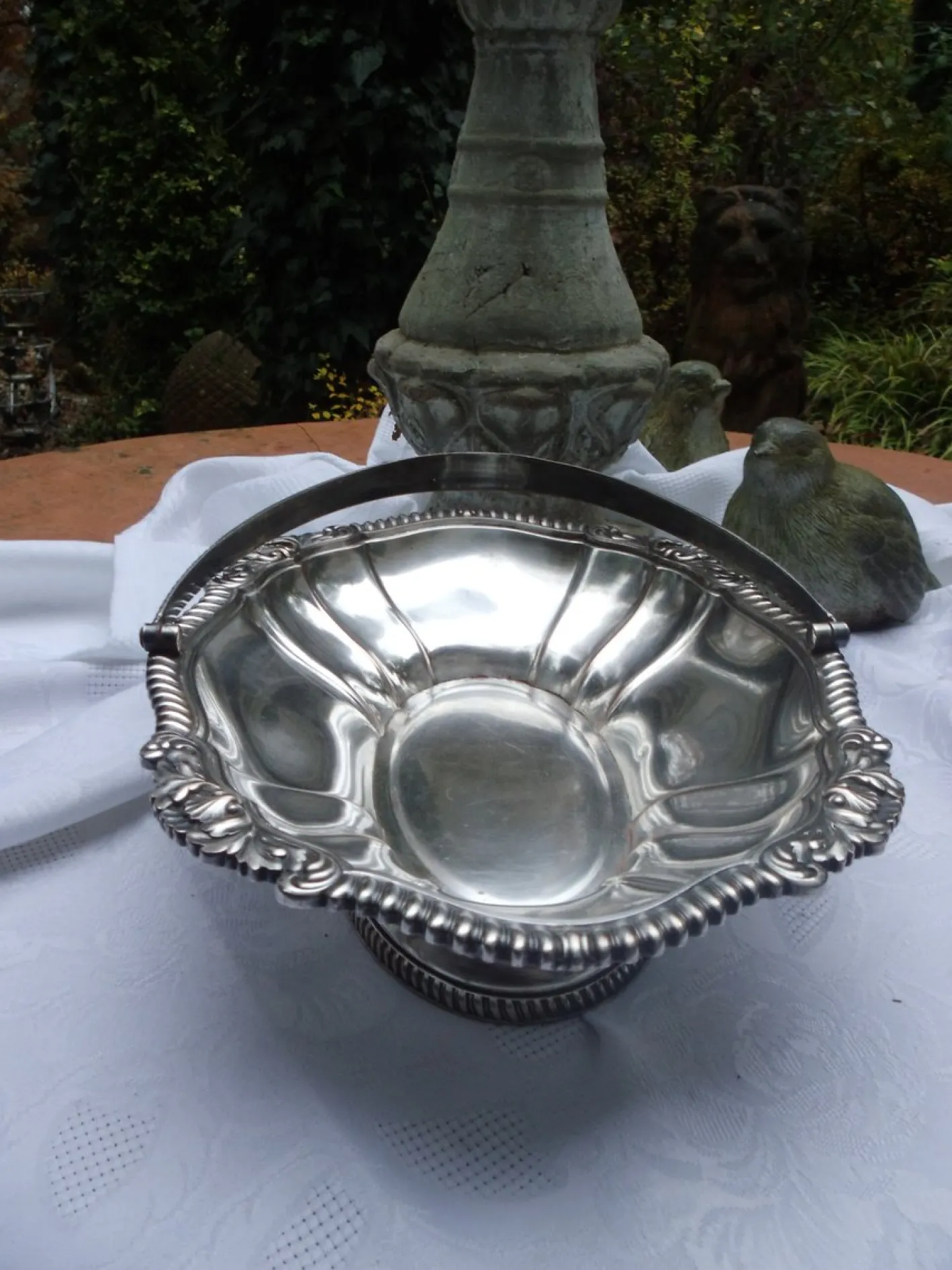 Versilberte Schale mit Henkel von WMF, 1930er
