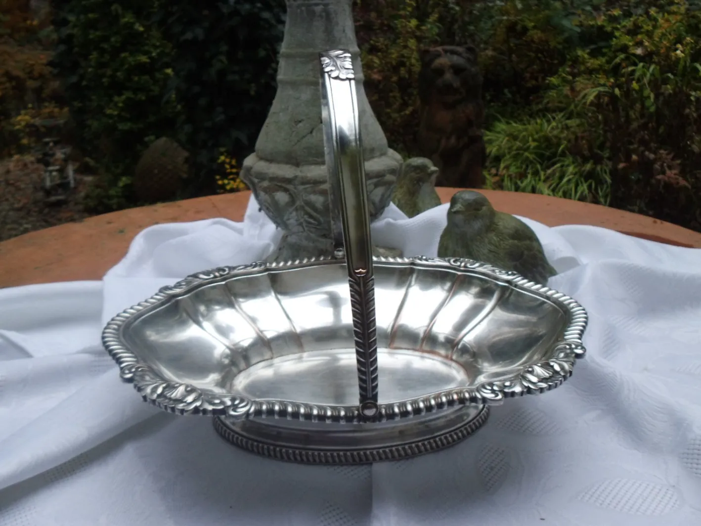 Versilberte Schale mit Henkel von WMF, 1930er