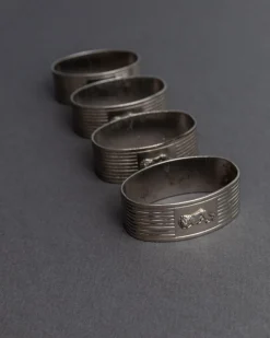 Versilberte Vintage Serviettenringe, 1960er, 4 . Set