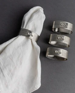 Versilberte Vintage Serviettenringe, 1960er, 4 . Set