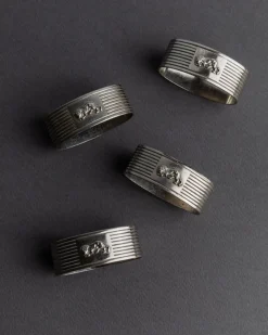Versilberte Vintage Serviettenringe, 1960er, 4 . Set