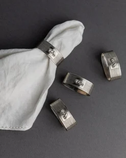 Versilberte Vintage Serviettenringe, 1960er, 4 . Set